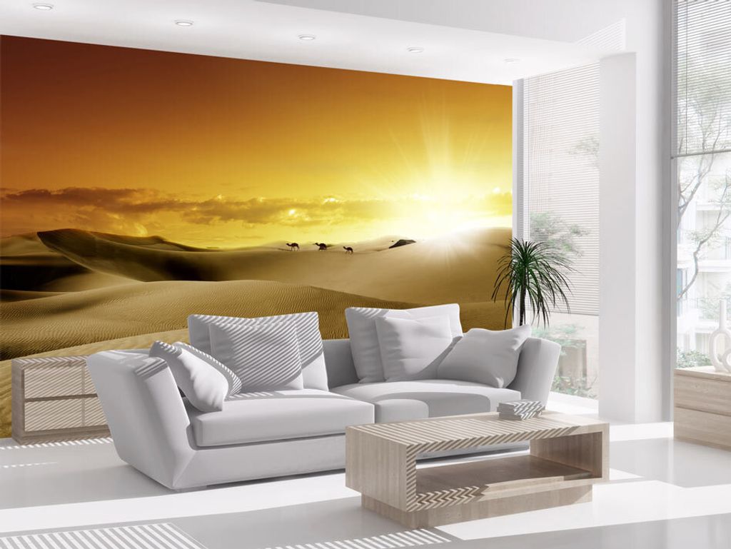Vlies Fototapete Wüste 400x280 cm Tapeten Wandtapete XXL Sand Natur Landschaft Dünen Sandwüste Afrika 10110903-33