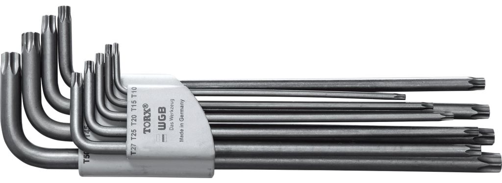 WGB Winkelschlüsselsatz T-Profil 9-teilig TX10-TX50, Chrom-Vanadium