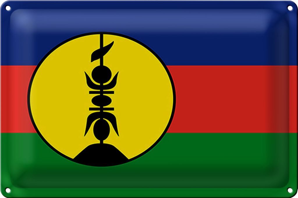 Blechschild Flagge Neukaledonien 18x12cm Flag New Caledonia