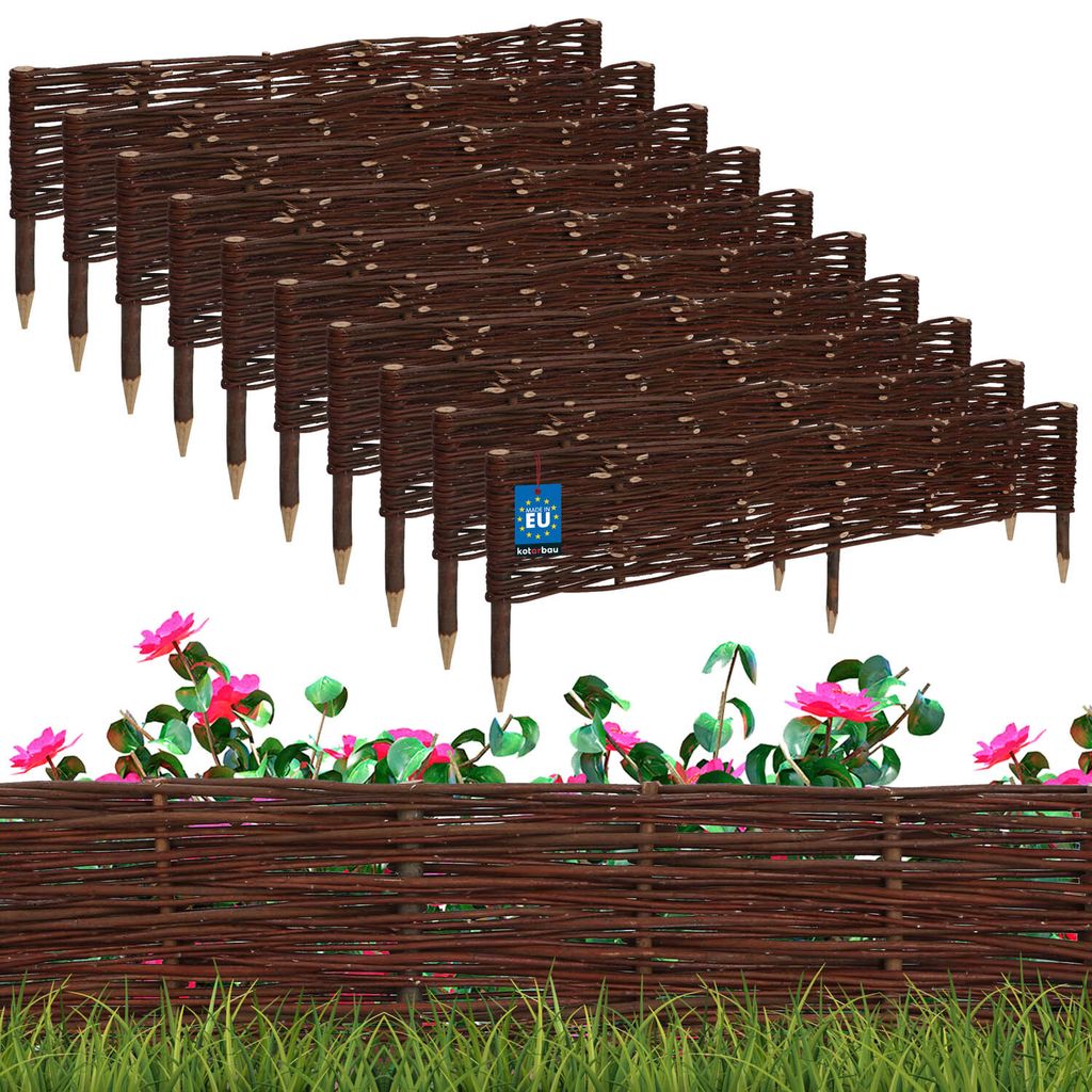 KOTARBAU® Sada 10 vrbových obrub na záhony 100 x 20 cm Obrázek produktu