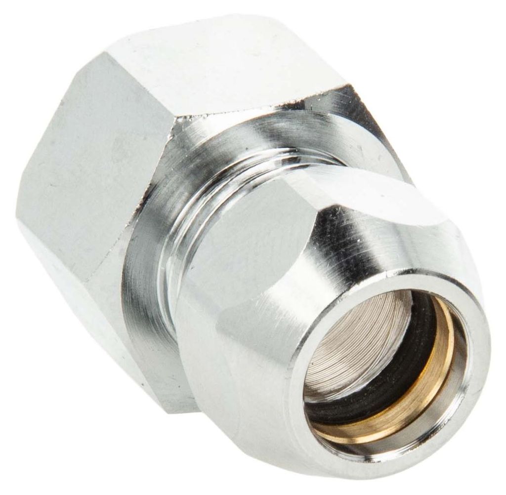 tecuro gerade Quetschverschraubung Ø 12 mm x G 1/2 Zoll Innengewinde, Messing verchromt