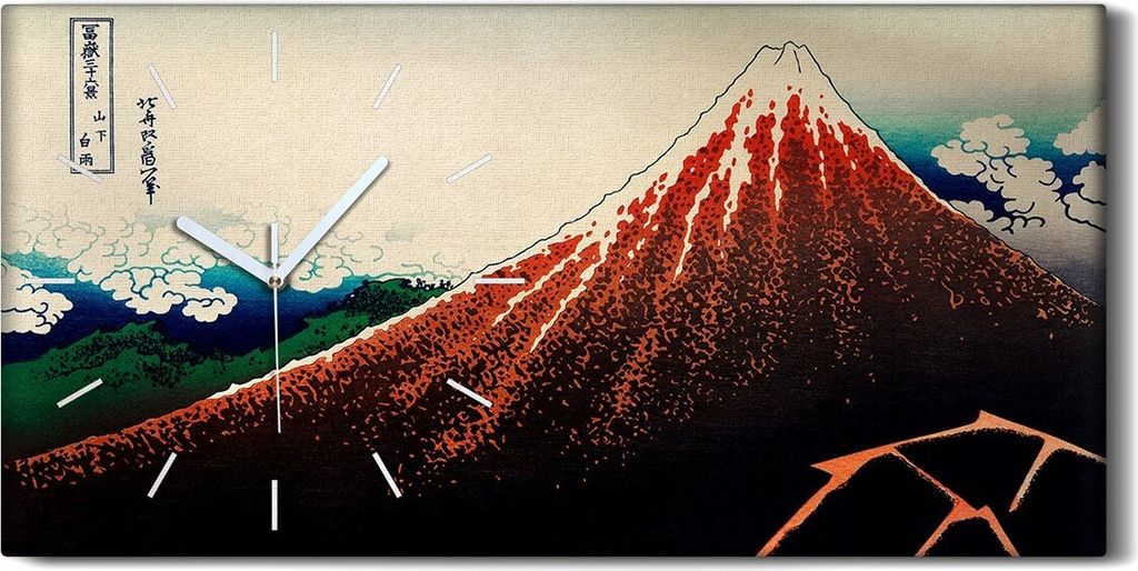 Dekor Leinwand Uhr Wandbilder 60x30 Malerei Asiatische Berg Himmel Wolken - weiße Hände