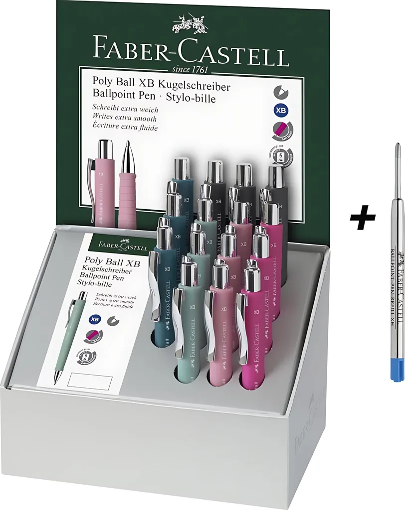 Stylo bille pour ecriture intensive Faber-Castell Poly Ball XB pack