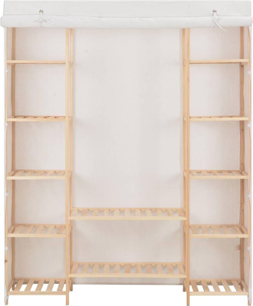vidaXL Kleiderschrank Weiß 135 x 40 x 170 cm Stoff