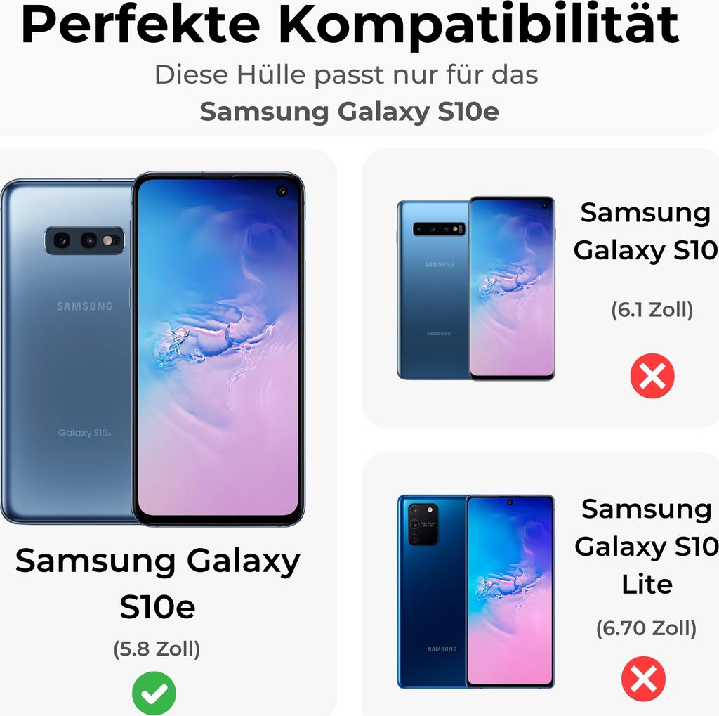 Handy Tasche für Samsung Hülle Handyhülle Blumen Flip Cover Wallet Case Etui Galaxy S10e SM-G970 Rosa