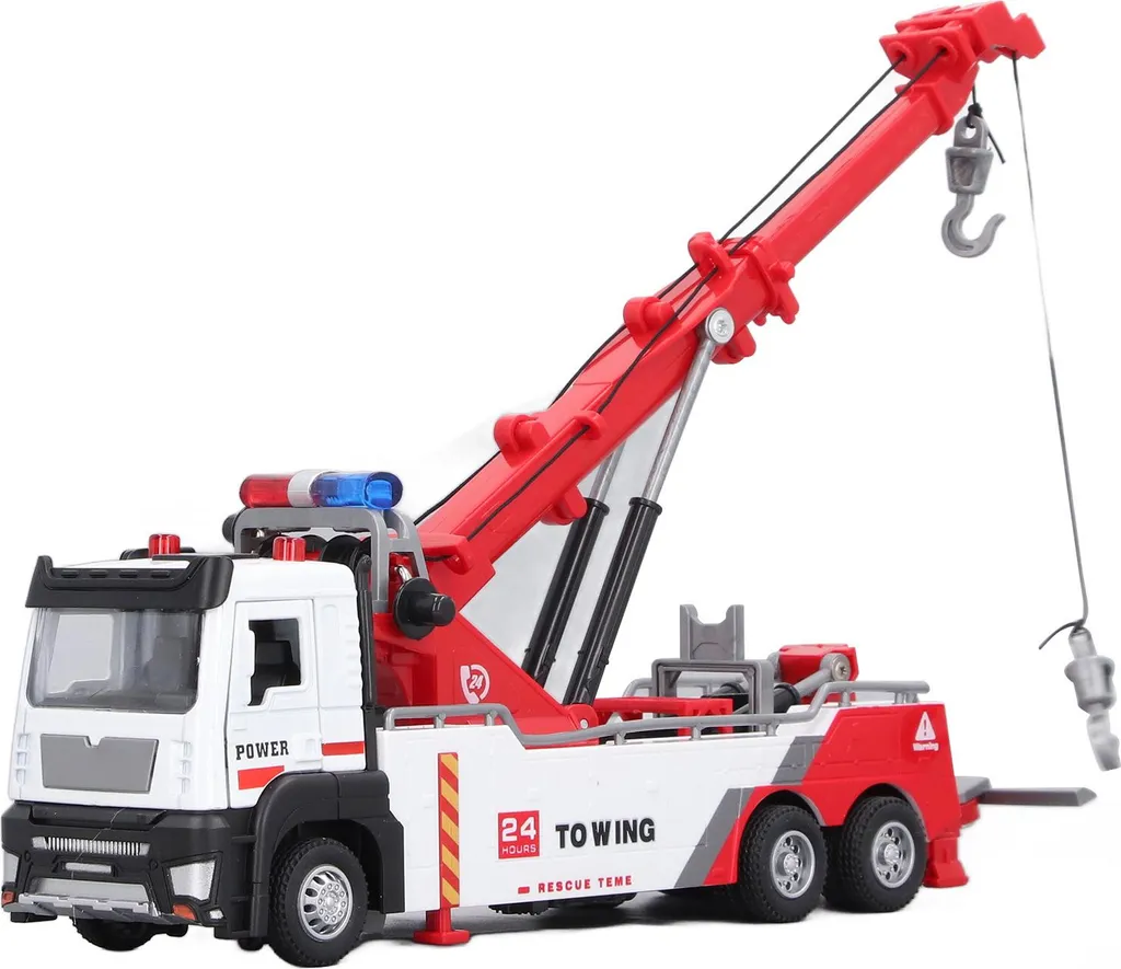Camion-grue à 2 crochets rotatif à 360° pour enfants, échelle 1:32 jaune