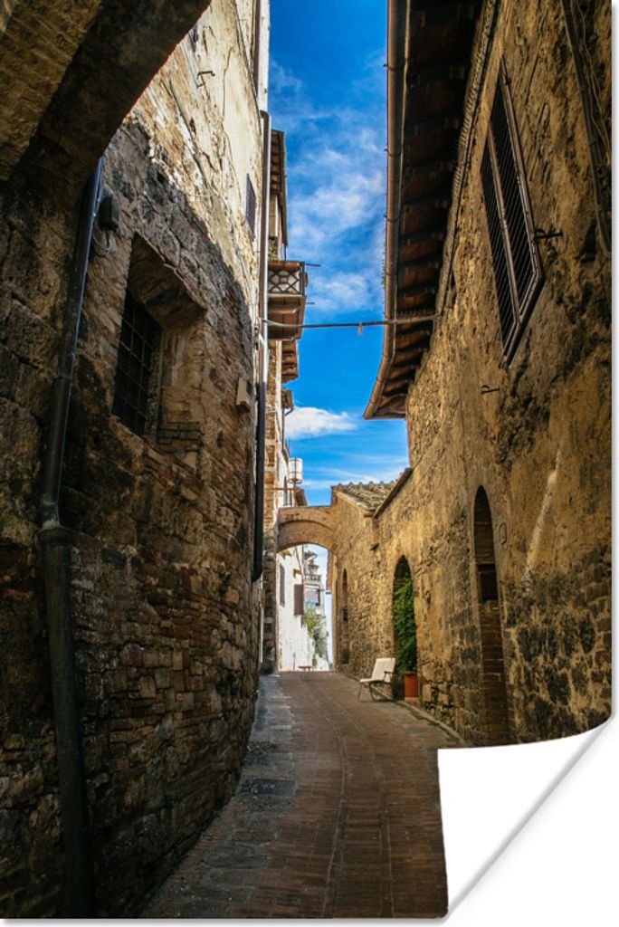 MuchoWow Poster Die Altstadt von San Gimignano in Italien 120x180 cm - Kunstposter