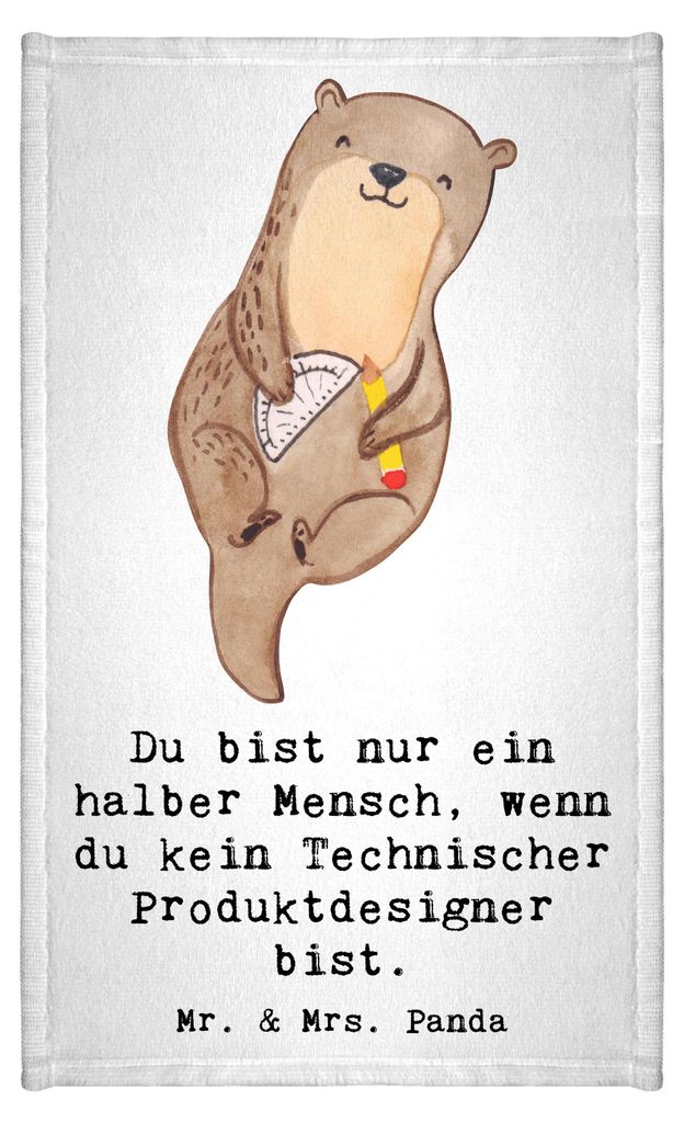 Mr. & Mrs. Panda Handtuch Technischer Produktdesigner Herz - Weiß - Geschenk, Mini-Handtuch, Baumwollhandtuch, Klein, Frotteetuch, gäste wc
