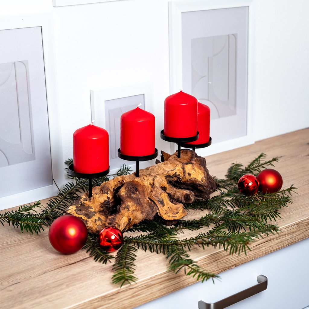 🕯️ Echtholzwurzel Kerzenständer - Kerzenhalter auf einer Produktbild 6