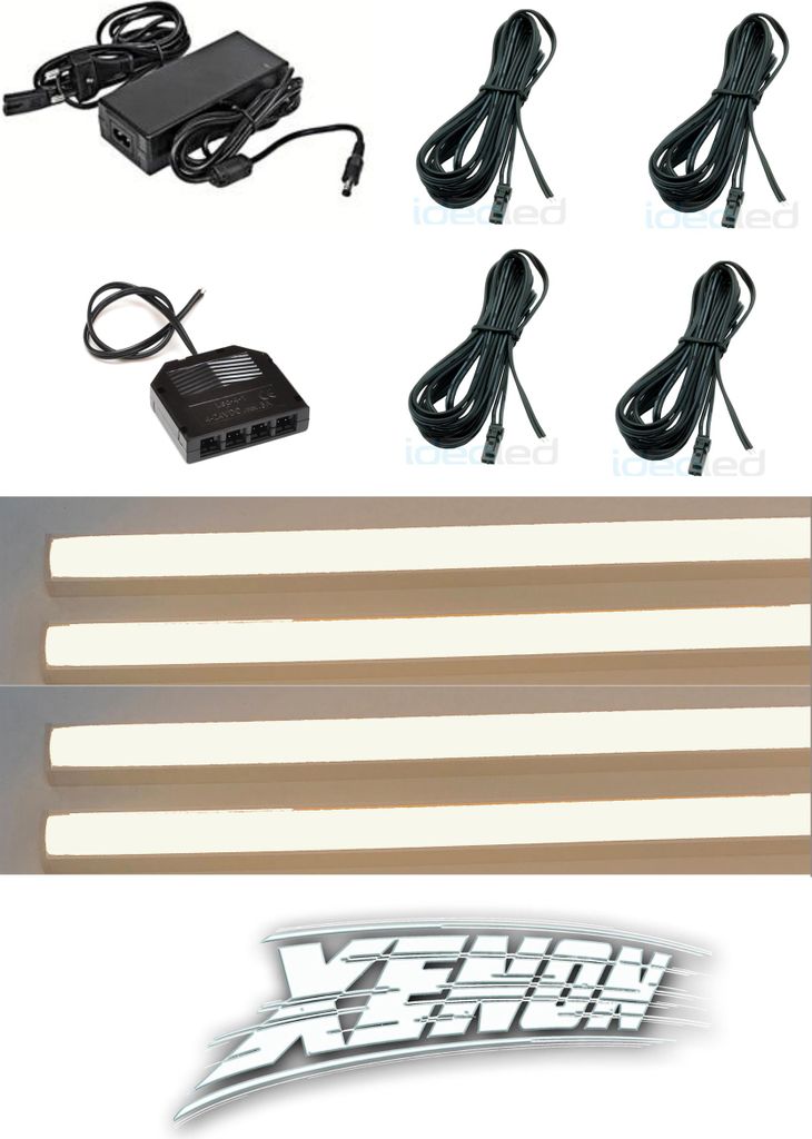 3295 LED Regal Beleuchtung warm weiß 4 x 75 cm inclusive Netzteil