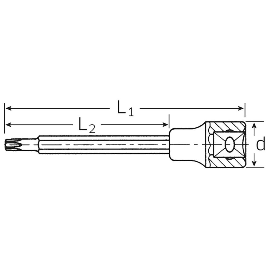 Schraubendrehereinsatz Innen-TX T 50 1/2' , lang Produktbild 2