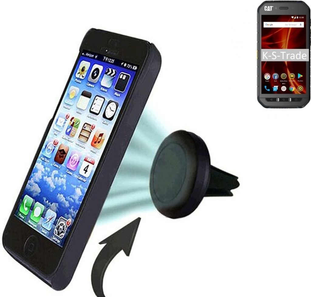 K-S-Trade Kompatibel mit Caterpillar Cat S41 Dual-SIM Auto Handy Halterung KFZ Halter Lüftungsgitterhalterung Air Vent mount Smartphone Halter