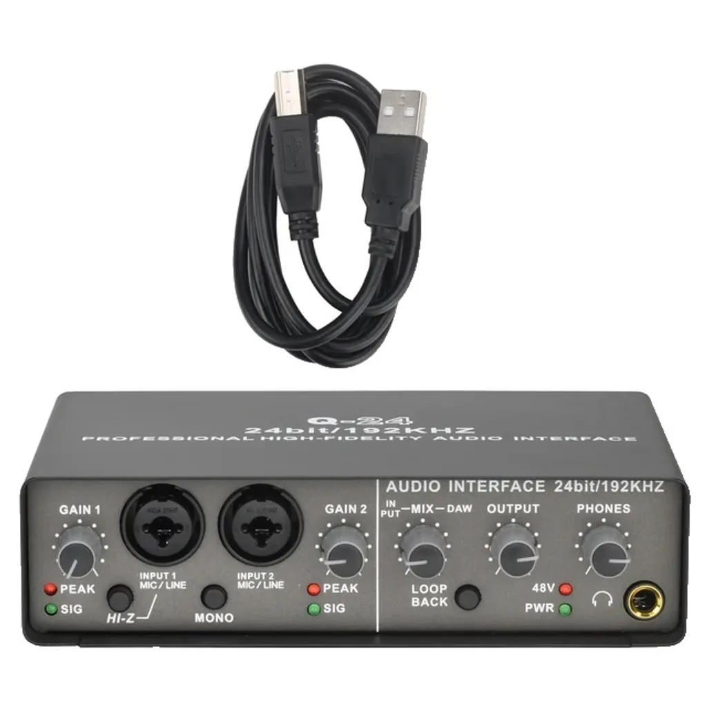 Interface audio Q24 anti-latence pour enregistrement live 24 bits sans bruit