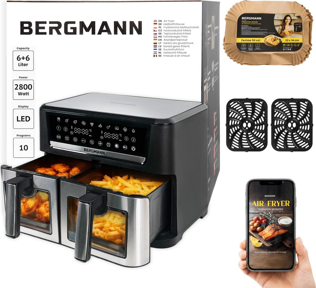 Frytkownica na gorące powietrze beztłuszczowa airfryer Zdjęcie produktu 