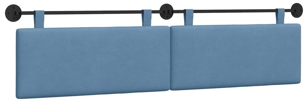 vidaXL Hängevorderseite Wandmontiert Blau 210 x 55 x 5 cm Cordstoff