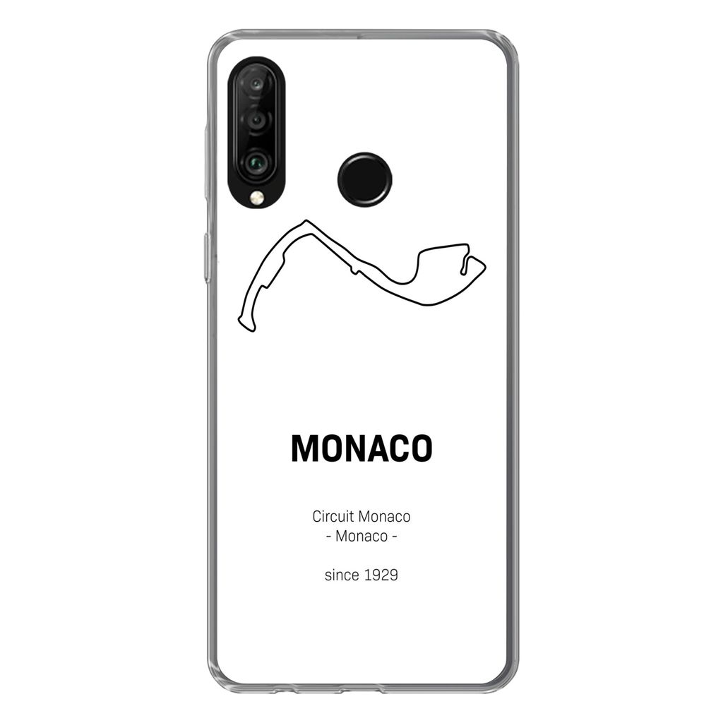 MuchoWow Handyhülle Schutzhülle Hülle für Huawei P30 Lite F1 - Monaco - Rennstrecke Silikon Softcase Handy Hülle - Handyhülle
