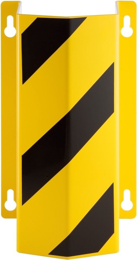 PROREGAL Kleiner Rohrschutz zur einfachen Wandmontage | HxBxT 50x29,2x23cm | Materialstärke 4mm | Kunststoffbeschichteter Stahl | Schwarz-Gelb