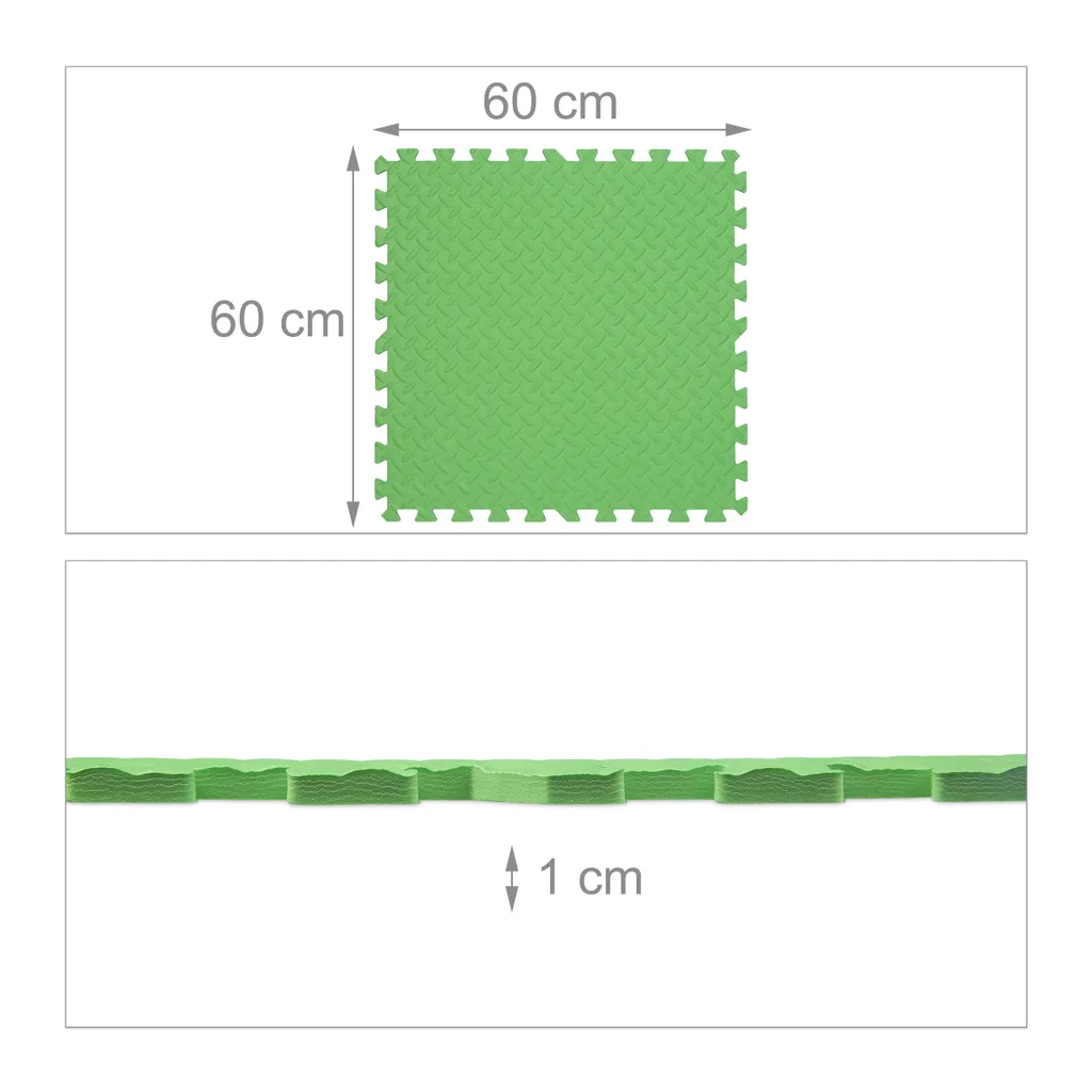 Relaxdays Tappeto Gioco Verde 24 Pezzi: Morbidezza per Bambini - 4