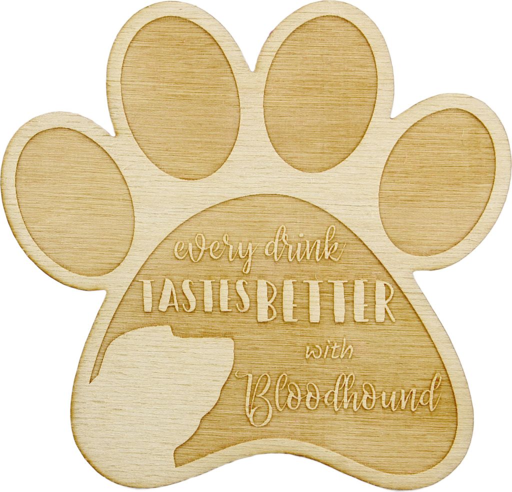 Bluthund, Bloodhound, Chien de St Hubert - Tasse Untersetzer, graviert Untersetzer mit Hund, Geschenk für Hundeliebhaber von Art-Dog Marke