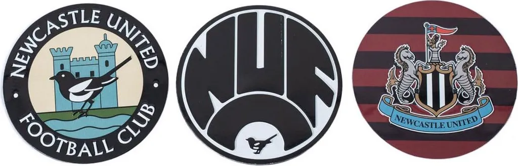 Newcastle United FC - Set di magneti retrò per frigorifero (confezione da 3) TA14169 (taglia unica) (a colori)
