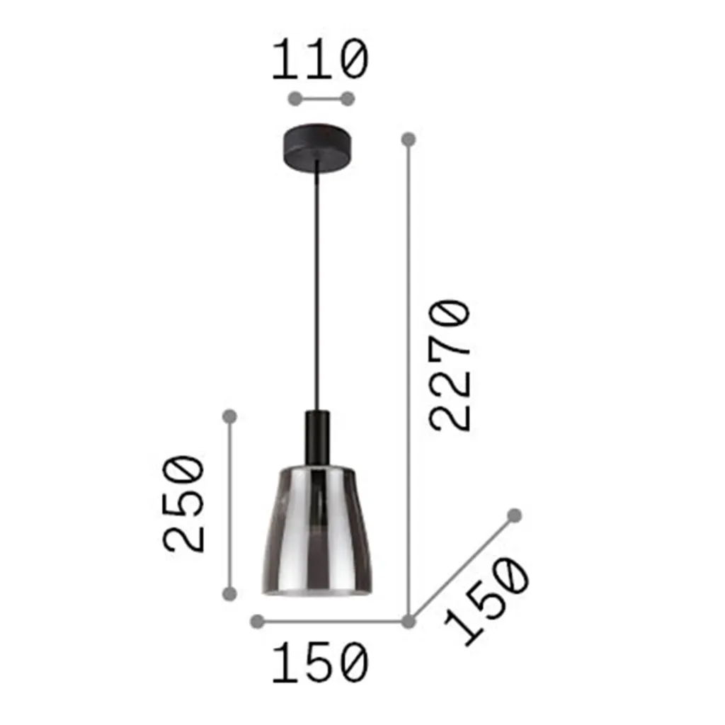 Suspension Moderne Coco-2 Métal Fumé LED 7W 3000K Luminaire Design