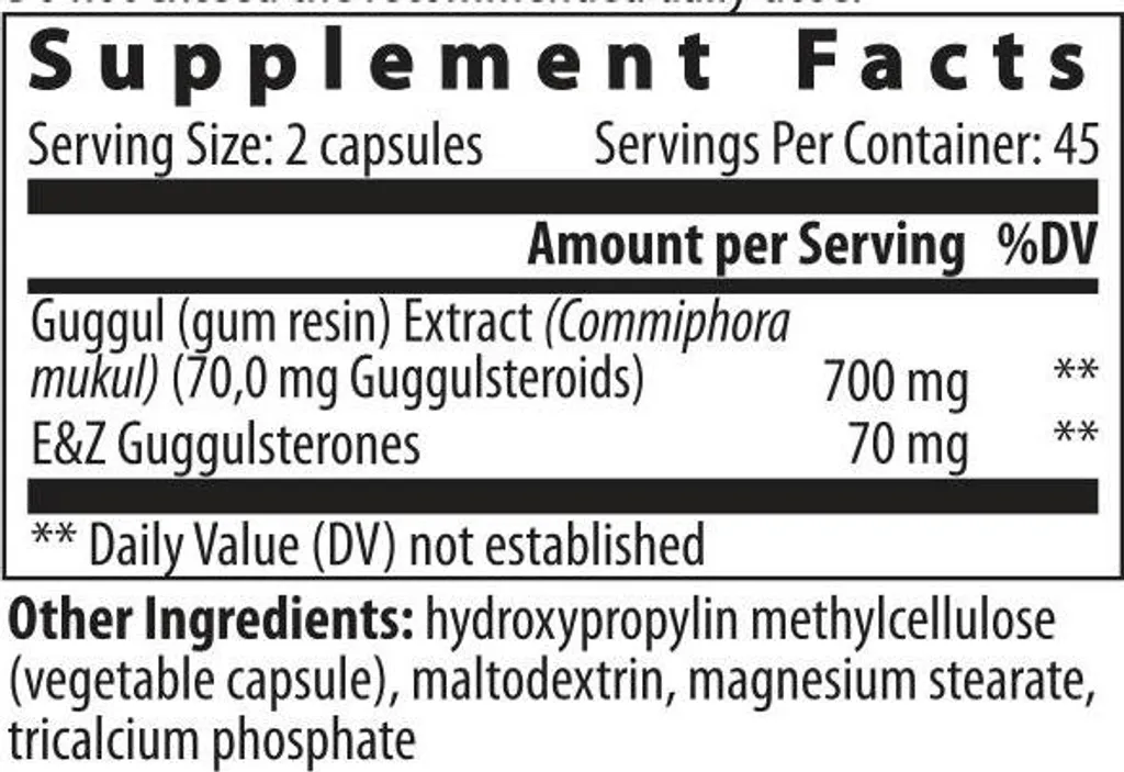 Vemoherb Guggulsterone 90 gélules extrait premium de Commiphora mukul