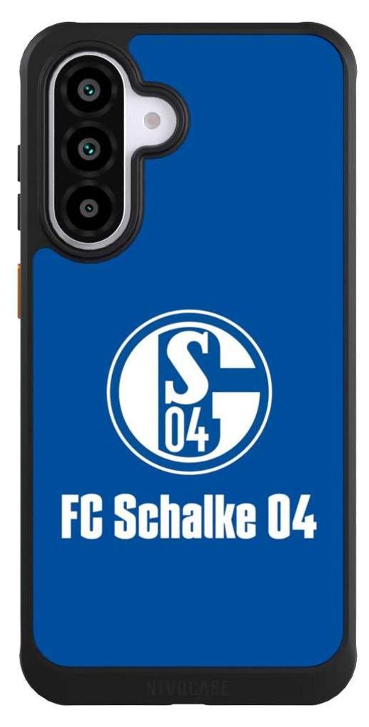 NIVOCASE Hülle für Samsung Galaxy A56 5G Handyhülle NIVOcore Case Schwarz FC Schalke 04 Logo Offizielles Lizenzprodukt