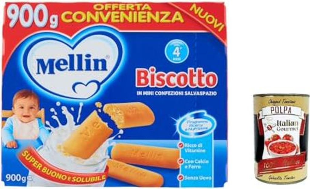 3x Mellin Biscotto Classico, 900g + Italian Gourmet polpa 400g