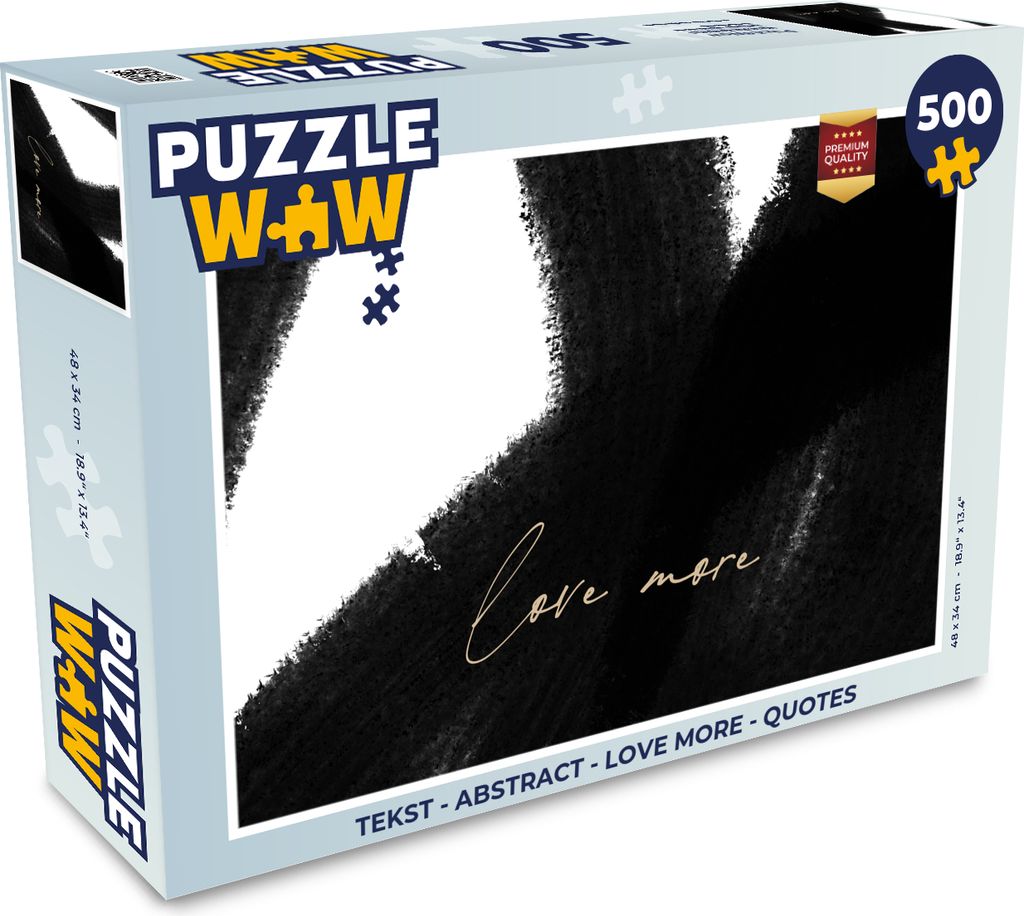 MuchoWow Puzzle 500 Teile Text - Abstrakt - Liebe mehr - Zitate - 500 Teile - Kinder - Selberbauen - Puzzlespiele