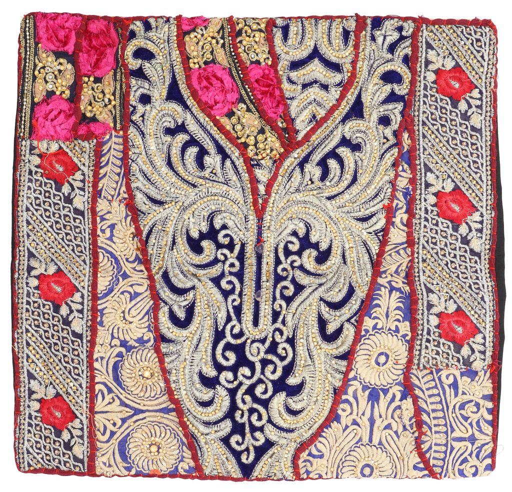 Patchwork Kissenhülle, Dekokissen Bezug aus Rajasthan, Einzelstück - Muster 14, Mehrfarbig, Baumwolle, 40*40*1 cm, Zierkissen, Dekokissen, Sofaki...