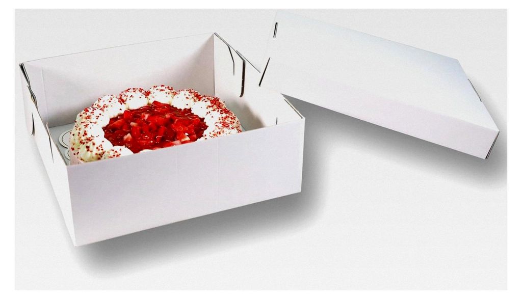 50 Tortenkartons 32x32x12cm 2-teilig | Transportbox aus Pappe für Torten und Kuchen | Praktische Kuchenkartons | Stabiler Karton für die Kuchenve...