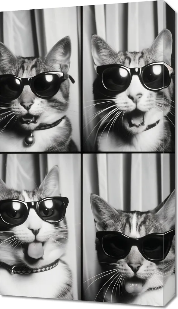 Quadro 40x70 Coccolosità Felina - Stampa su Tela Arredo Casa Gatto