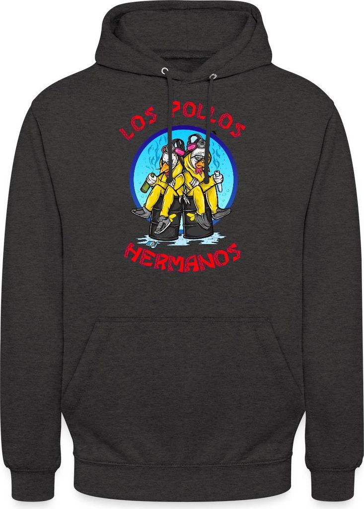 Spreadshirt Breaking Bad Los Pollos Hermanos White Pinkman Uni Hoodie, L, Anthrazit