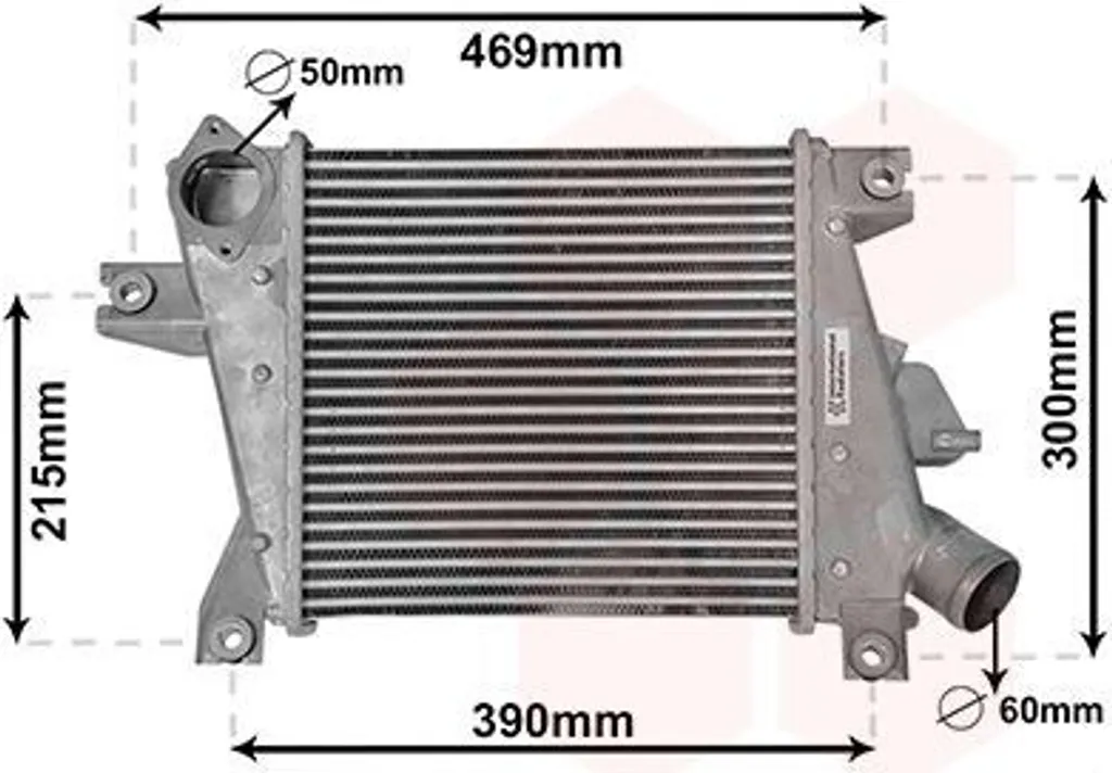 Intercooler VAN WEZEL 13014700 pour NISSAN X-TRAIL T30 Turbo Diesel