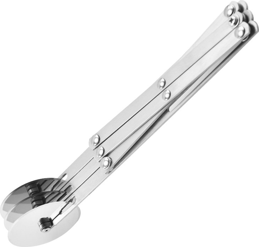 Pizzaschneider mit mehreren Rädern aus Edelstahl, ergonomischer Griff, lebensmittelecht, für Küche und Bäckerei, unverzichtbar für Gebäck, Pi...
