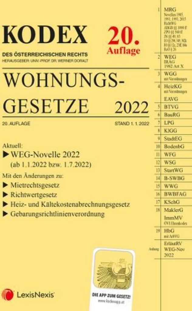 KODEX Wohnungsgesetze 2022 - inkl. App