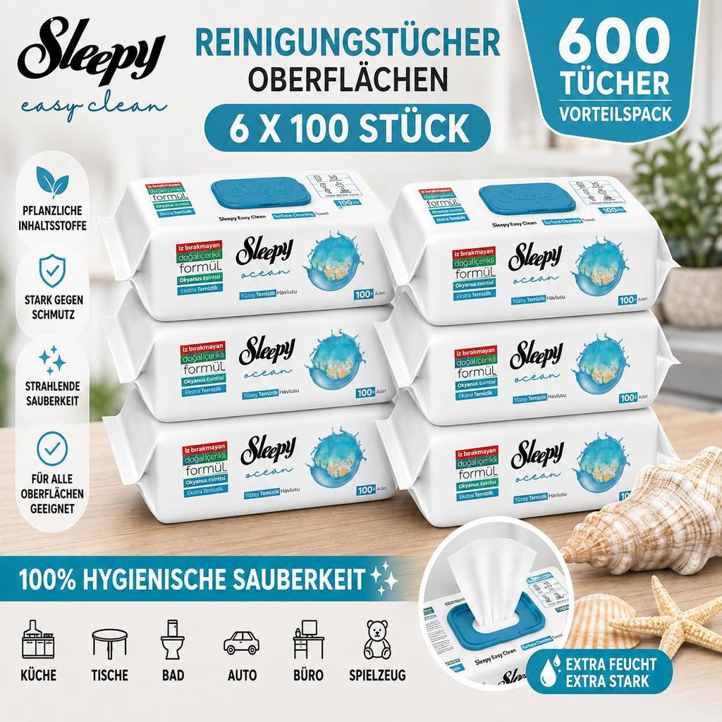 Sleepy Easy Clean Oberflächenreinigungstücher Ocean Breeze Obrázek produktu 