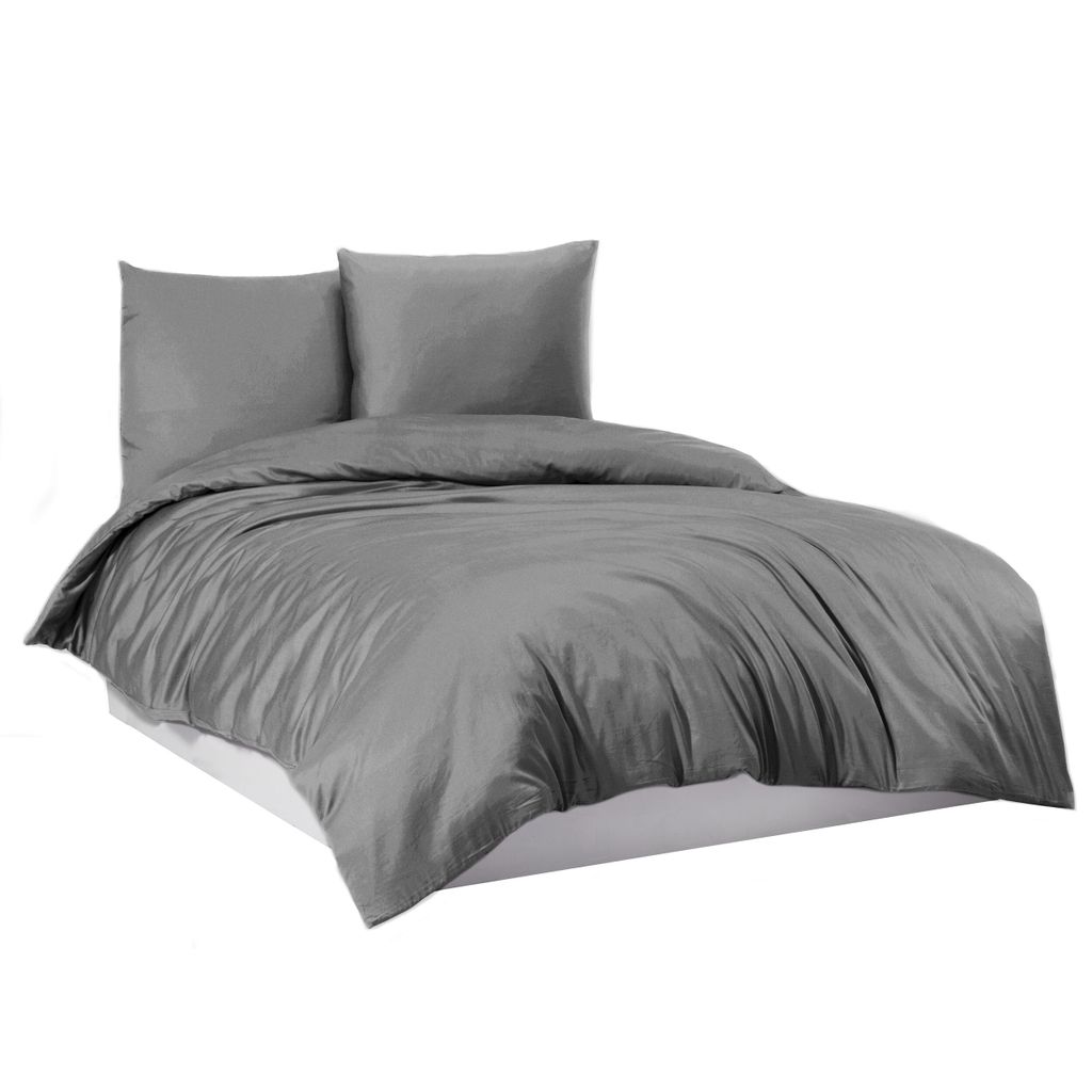 PEKITAS Baby Bettwäsche-Set Aus 100% Baumwolle Flanell – 3-teilig, Grau, 60x120 Cm