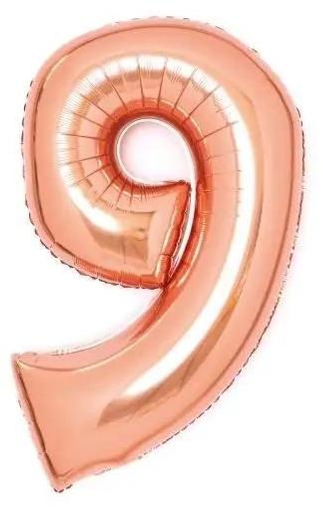Folienballon mit der Zahl 9 in Roségold, 47 x 66 cm – Amscan