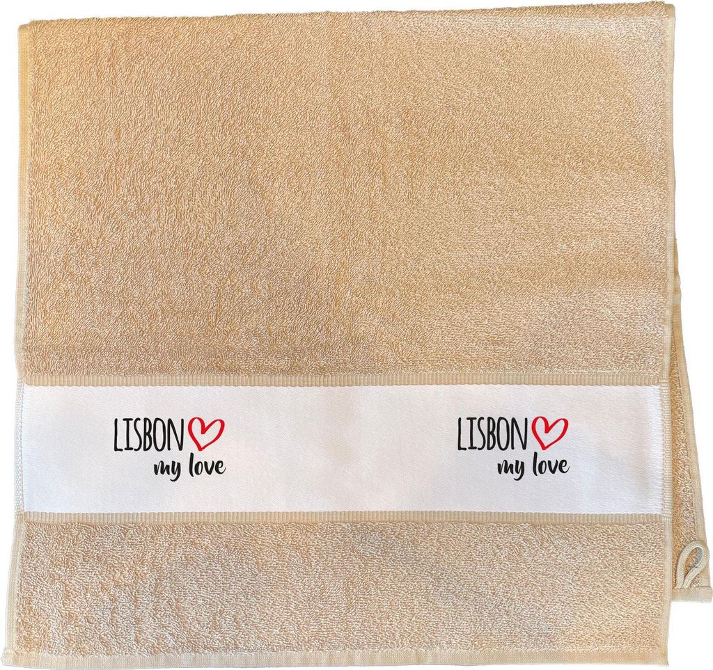 Huuraa Handtuch Lisbon my love 50x100cm Sand Baumwolle Handtuch Geschenkidee