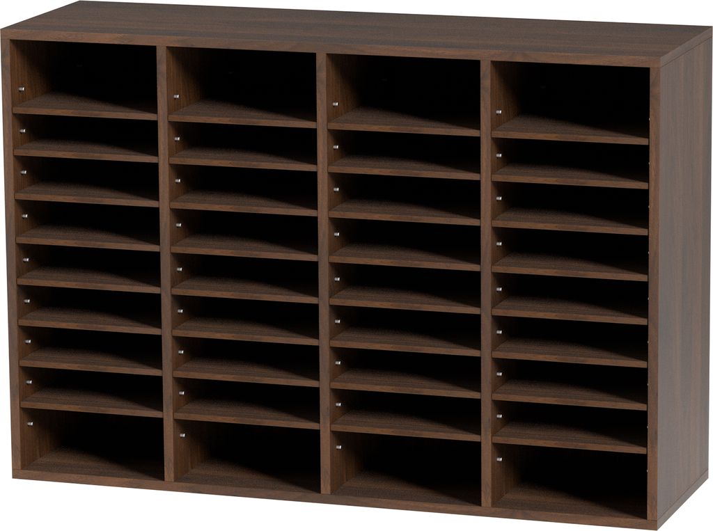 SucceBuy Literatur-Organizer, Büro-Briefkasten mit 36 Fächern und verstellbaren Regalen, Literatursortierer aus Holz 99,9 x 30,5 x 68,1 cm für B...