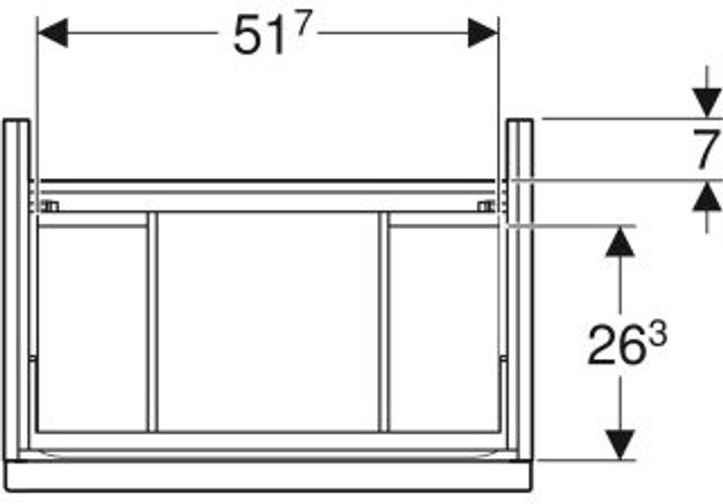 Geberit iCon Unterschrank für den Waschtisch, verkürzte Ausladung, 59,2x61,5x41,6 cm, 502307, 502.307.01.2