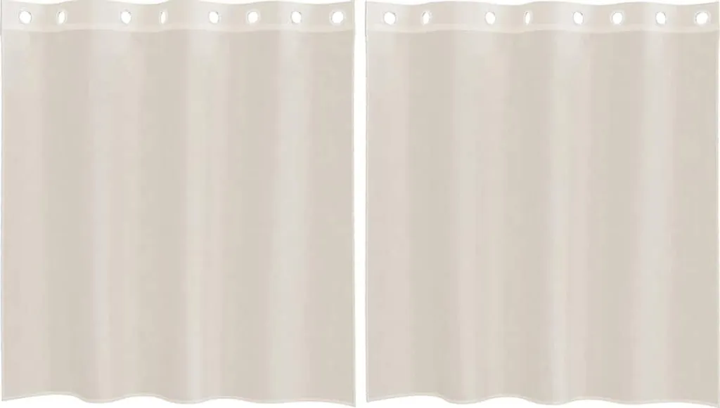 Voilages crème anti-vis-à-vis 140x140 cm - Rideaux oeillets pour lumière