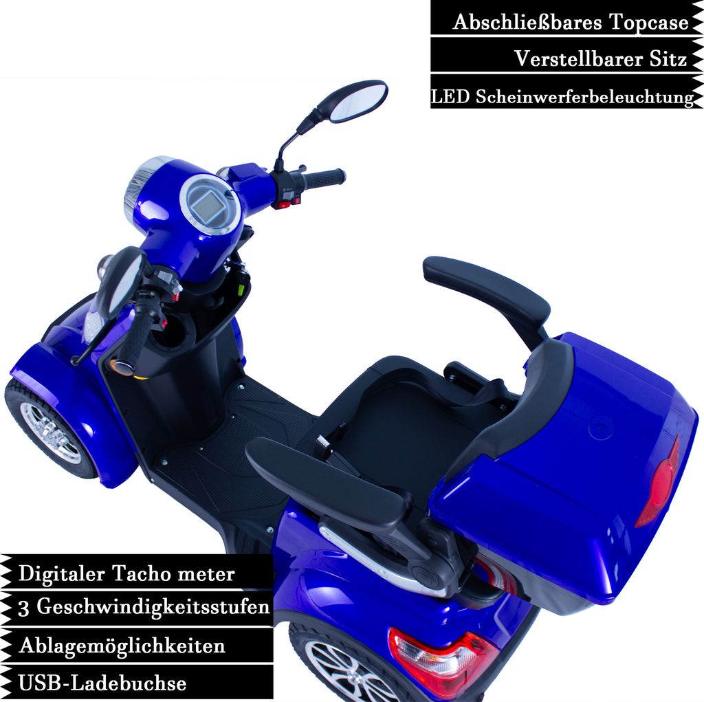 ECO ENGEL 510 Blau, 25 km/h E-Scooter Senioren Roller Produktbild 5