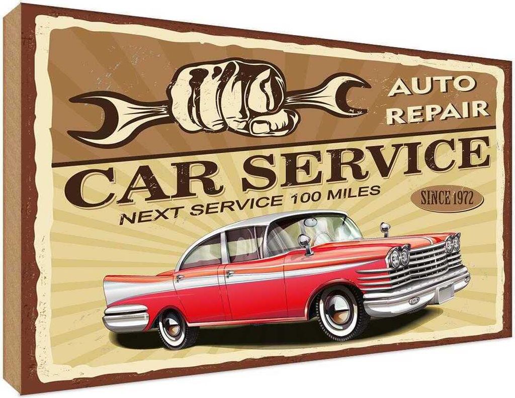 vianmo Holzschild 30x40 cm Car Service Auto repair 1972 Garage Werkstatt