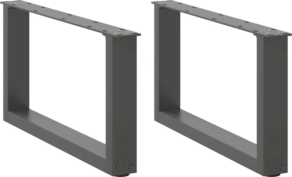 Gambe Tavolino a U 60x30 cm Antracite - Acciaio Industriale per DIY