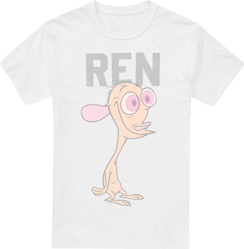 Ren & Stimpy - T-Shirt für Herren TV6700 (XL) (Weiß)