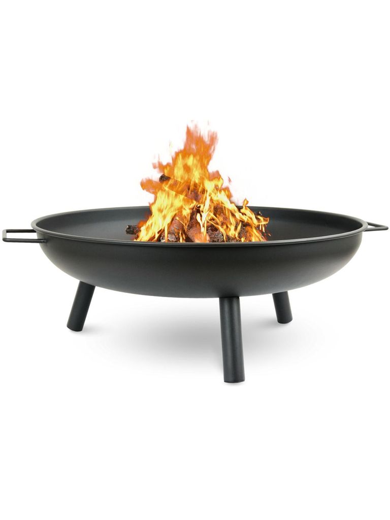 deluxe4home Feuerschale Schwarz 58 cm I Sichere Feuerstelle für Garten, Terrasse I Metallschale für Lagerfeuer I Feuerkorb