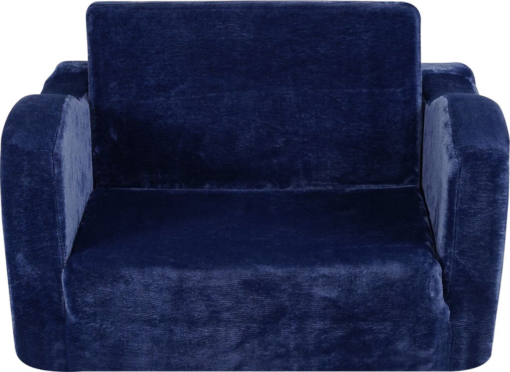 SucceBuy 2-in-1-Kleinkindcouch, umwandelbares Schlafsofa und Liege, Kinderstuhl, Spielzimmermöbel für Jungen und Mädchen, Blau