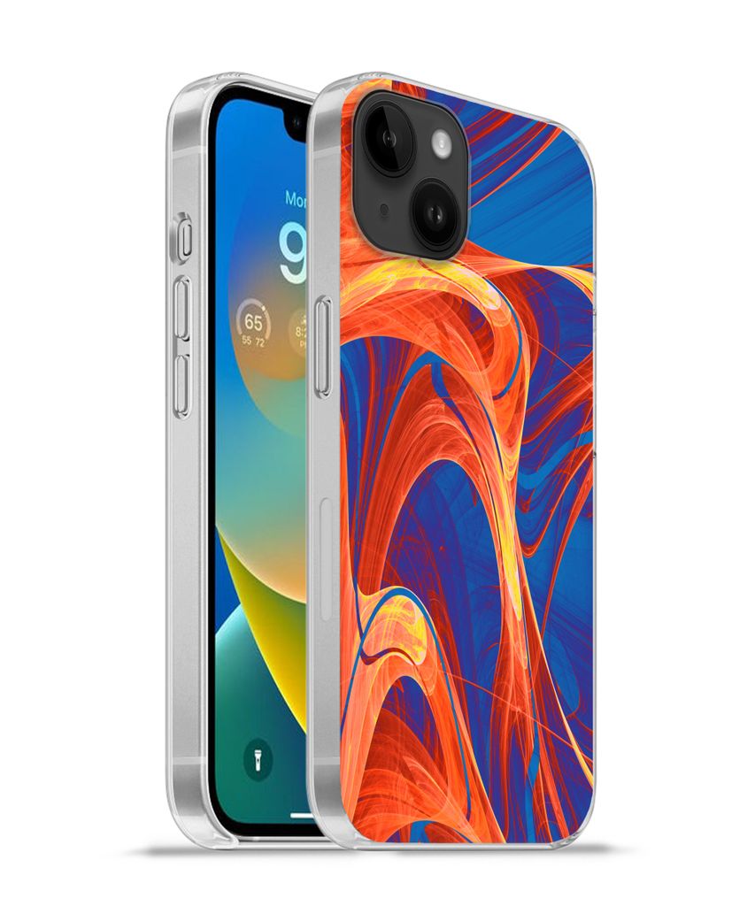 MuchoWow Handyhülle Schutzhülle Hülle für Apple iPhone 14 Plus - Soft case Kunst - Wellen - Farbe - Psychedelisch Silikon Softcase Handy Hül...